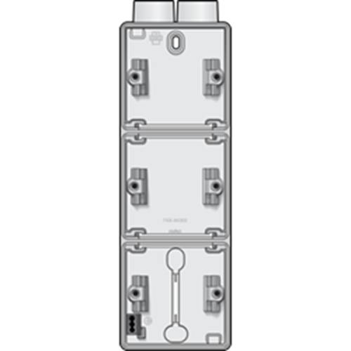 HY55 Dreifach-Aufbaudose mit 1x zwei M20 Eingänge - weiss